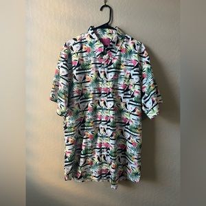 Dixon Flannel Company Toucan Shirt Short Sleeve Button Down Shirt, XL